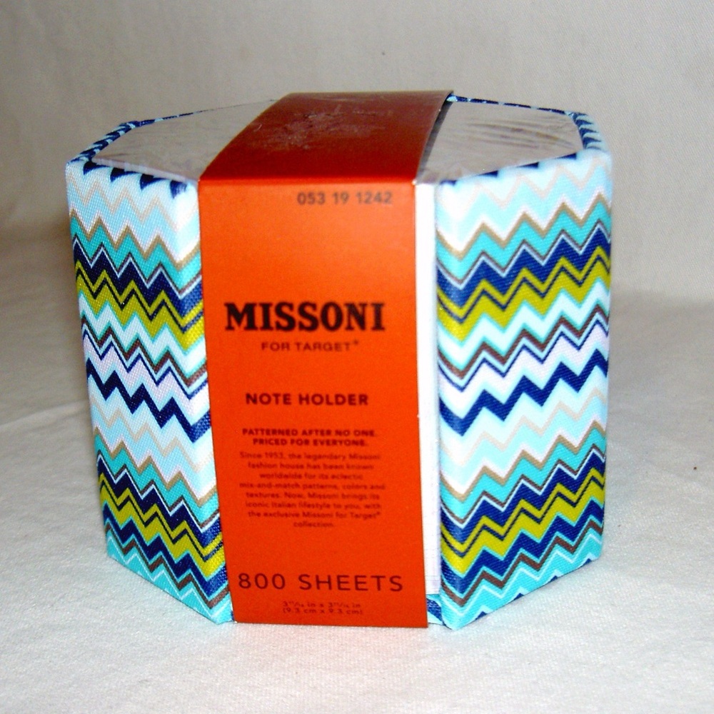 Missoni Note Holder Blue Zig Zag Cube 800 Notepapers Paper Notes Sealed NOS New